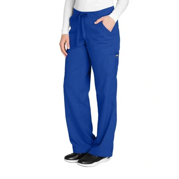 Greys Anatomy By Barco Woman’s Medium Active Blue V-Neck Scrub Top & Bottoms - Picture 8 of 15